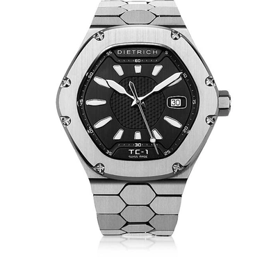 Dietrich Men's Watches Tc-1 Ss 316l Steel W/white Luminova And Black Dial In Silver
