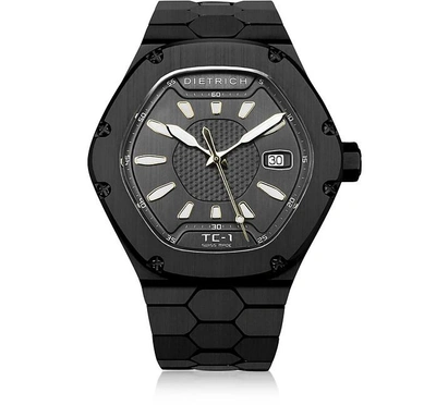 Dietrich Montres Homme Time Companion-1 316l Montre Grise En Acier Inoxydable In Noir