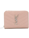 Saint Laurent Monogram Compact Wallet In Pink