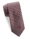 Versace Printed Silk Tie In Black Red