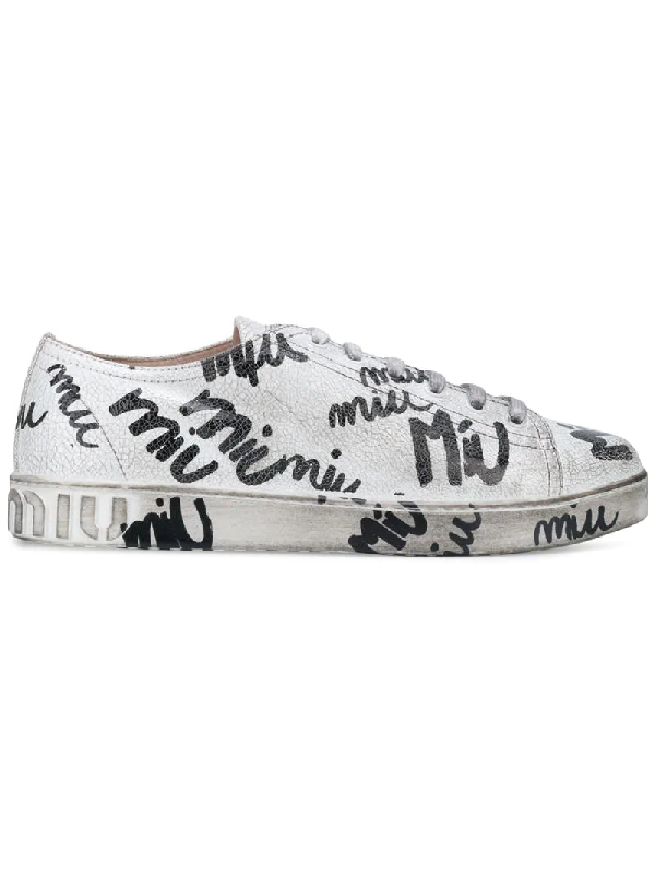 miu miu logo sneakers