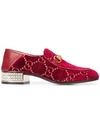 Gucci Mister Gg Crystal-embellished Velvet Loafers In Red