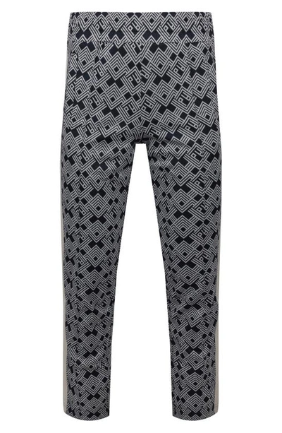 Palm Angels Jacquard Track Pants In Navy White