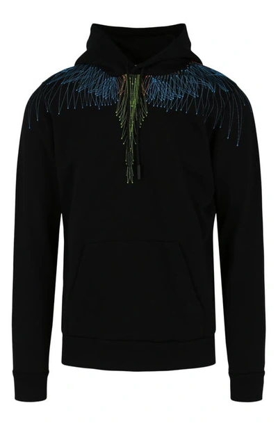 Marcelo Burlon County Of Milan Bezier Wings Regular Fit Hoodie In Black