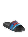 Givenchy Rubber Slide Sandals In Blue-black