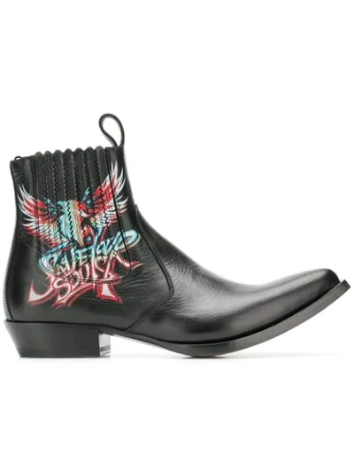 Givenchy Save Our Soul Leather Cowboy Boots In Black