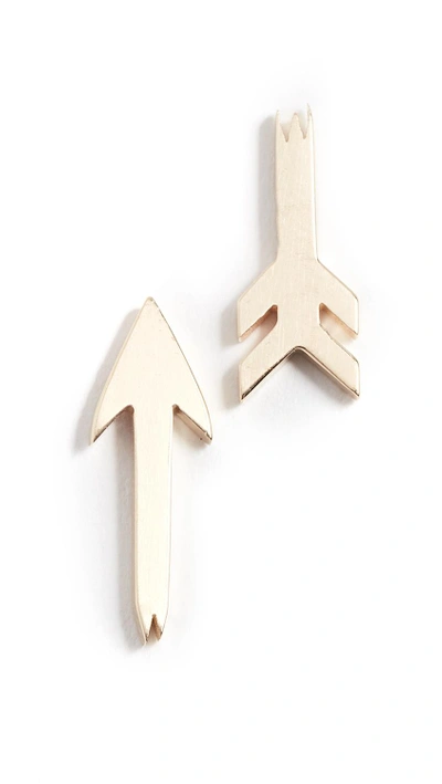 Established 14k Gold Broken Arrow Stud Earrings In Yellow Gold