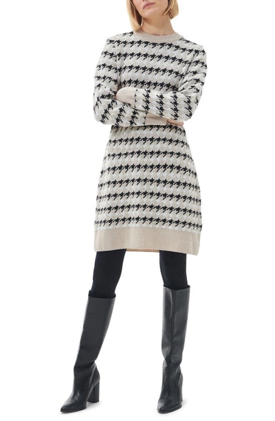 Barbour Marie Houndstooth Jacquard Long Sleeve Sweater Dress In Multi
