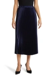 Anne Klein Pleated Satin Skirt In Distant Mountain