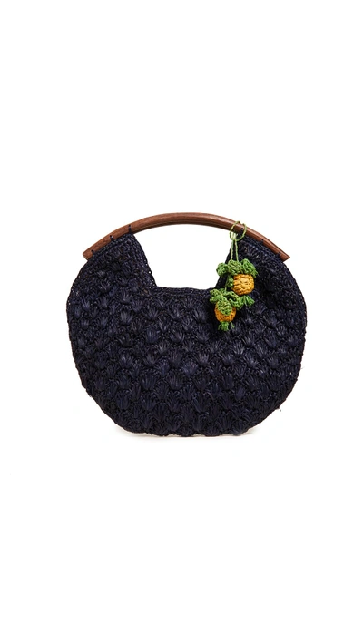 Mar Y Sol Isla Pineapple Clutch In Navy