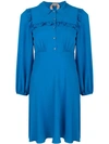 N°21 Ruffle Trim Mini Dress In Blue