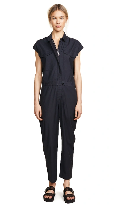 Rag & Bone Reed Jumpsuit With Cotton In Black