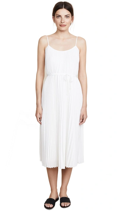 Vince Pleated Cami Dress In Off White