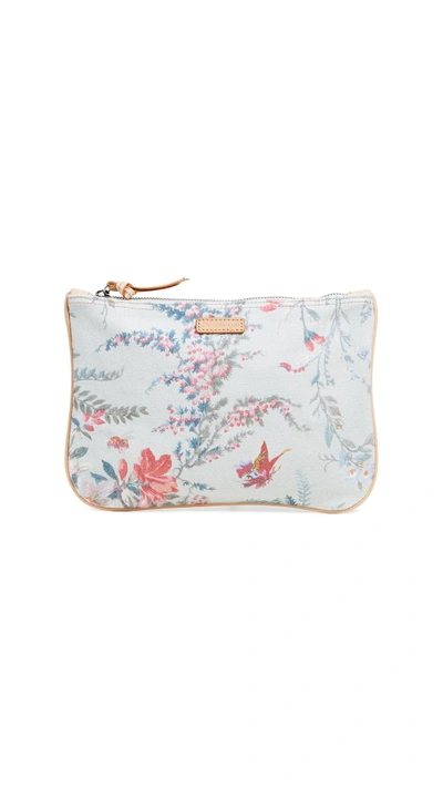 Zimmermann Leather & Canvas Pouch In Silver Floral