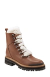 Marc Fisher Ltd Izzie Genuine Shearling Lace-up Boot In Dark Natural 120