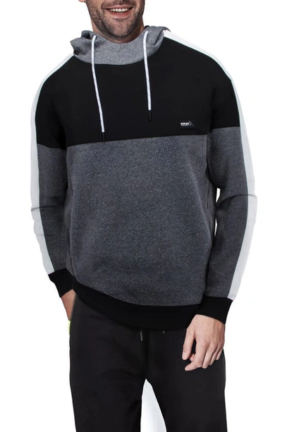 X-ray Colorblock Pullover Hoodie In Black,white