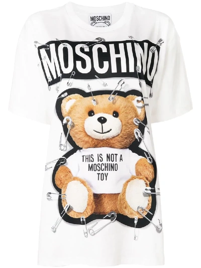 Moschino Oversized Printed Cotton-jersey T-shirt In White | ModeSens