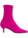 Aldo Castagna Kitten Heel Sock Boots - Pink