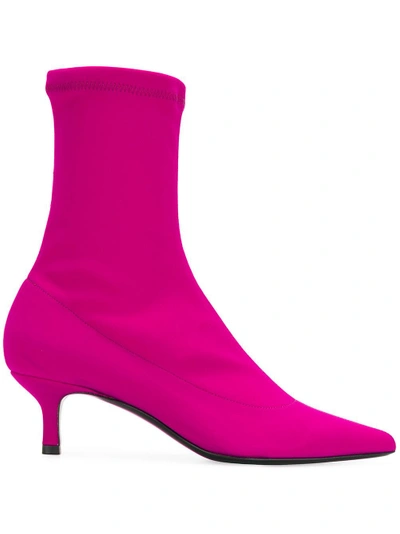 Aldo Castagna Kitten Heel Sock Boots In Pink