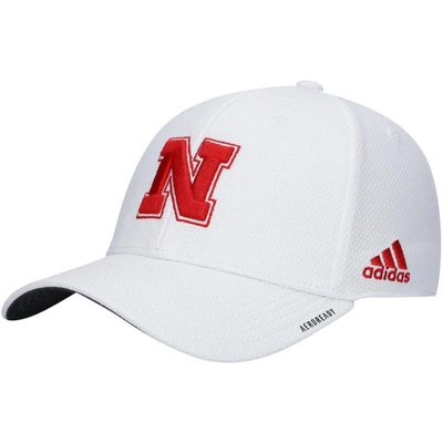 Adidas Originals Adidas White Nebraska Huskers 2021 Sideline Coaches Aeroready Flex Hat