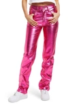 Good American Good Icon Faux Leather Pants In Pink Metallic