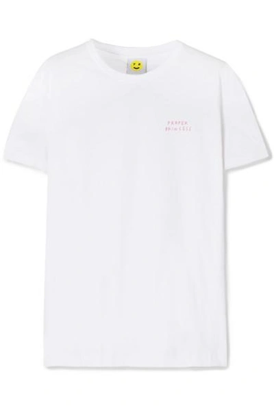 Yeah Right Nyc Proper Princess Oversized Embroidered Cotton-jersey T-shirt In White