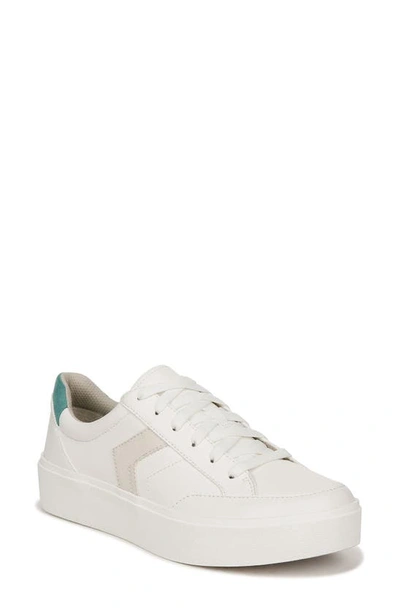 Dr. Scholl's Women's Time Off Platform Trainers Women's Shoes In White/green Faux Leather