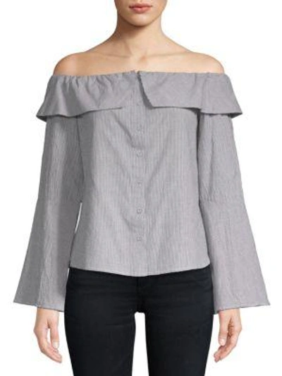 Lovers & Friends Jane Cotton Off-the-shoulder Blouse In Grey