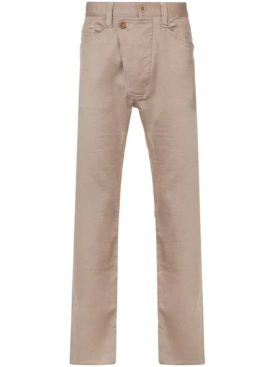 Tss Slant Front Work Trousers In Brown