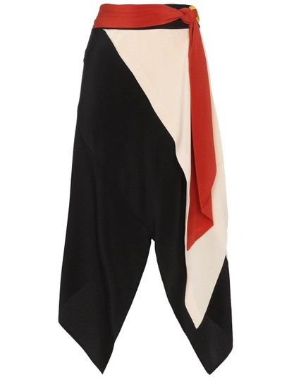 Kitx Draped Knotted Asymmetric Silk Skirt In Multicolour