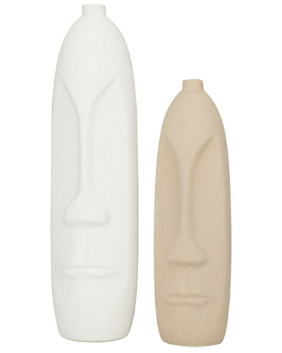 The Novogratz Set Of 2 Multi Colored Ceramic Easter Island Head Vase