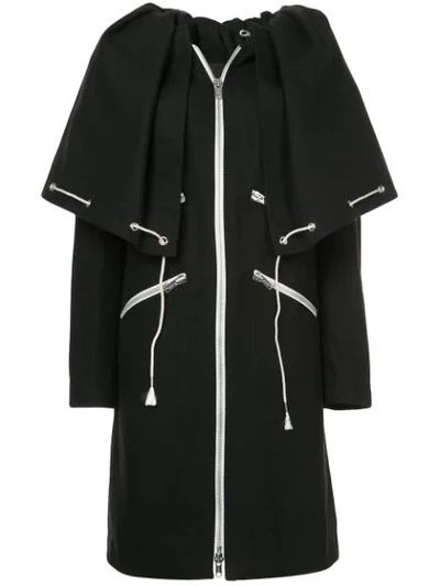Calvin Klein 205w39nyc Drawstring Cape Coat In Black