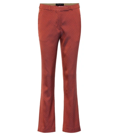 Etro Jacquard Pants In Orange