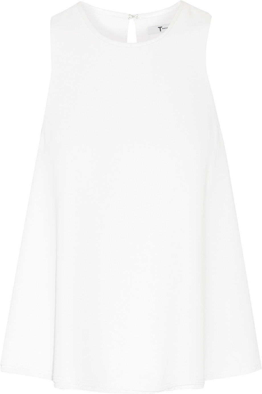 Alexander Wang T Asymmetric Leather-trimmed Crepe Top | ModeSens