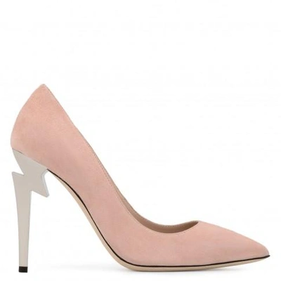 Giuseppe Zanotti - Suede 'g-heel' Pump With Sculpted Heel G-heel In Pink