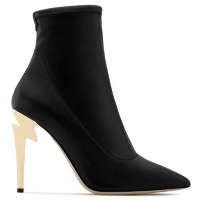 Giuseppe Zanotti Laminated Stretch Fabric Boot With 'sculpted' Heel G-heel In Black