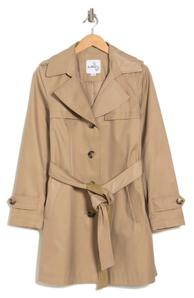 Sam Edelman Rain Cotton Blend Belted Trench Coat In Sand