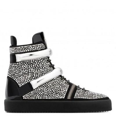 Giuseppe Zanotti - Black Patent Leather High Top With Crystals Moonshot