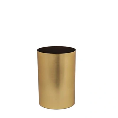 Umbra Metalla Trash Can, 4.5 Gallon (17l) Capacity, Matte-brass Color In Gold