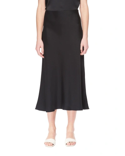 The Row Medela A-line Long Silk Skirt In Black