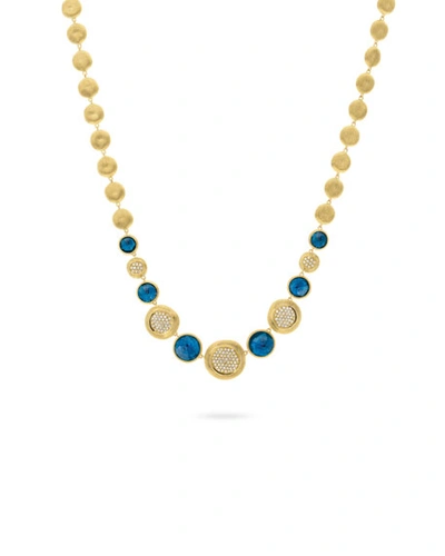 Marco Bicego 18k Jaipur Statement Collar Necklace W/ Blue Topaz & Diamonds