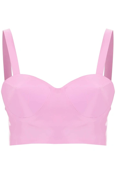 Maison Margiela Latex Top With Bullet Cups In Pink