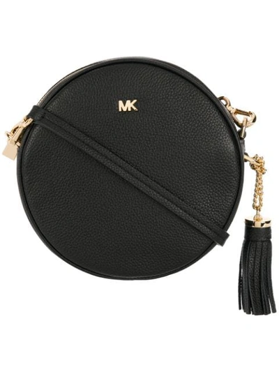 Michael Michael Kors Pebbled Leather Canteen Crossbody In Black/gold