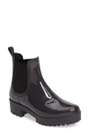 Jeffrey Campbell Cloudy Chelsea Rain Boot In Grey Shiny