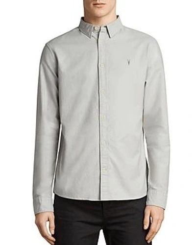 Allsaints Huntingdon Slim Fit Button-down Shirt In Maize Green