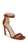 Stuart Weitzman 100squarenudist Sandal In Pecan Luxe Suede