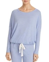Eberjey Heather Knit Slouchy Tee In Chambray