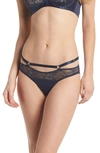 Dita Von Teese Madame X Lace Strappy Bikini In Navy