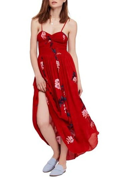 Free People Beau Print Slipdress In Red Combo