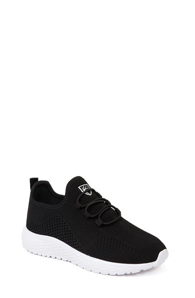 Deer Stags Kids' Beckham Knit Sneaker In Black/ White